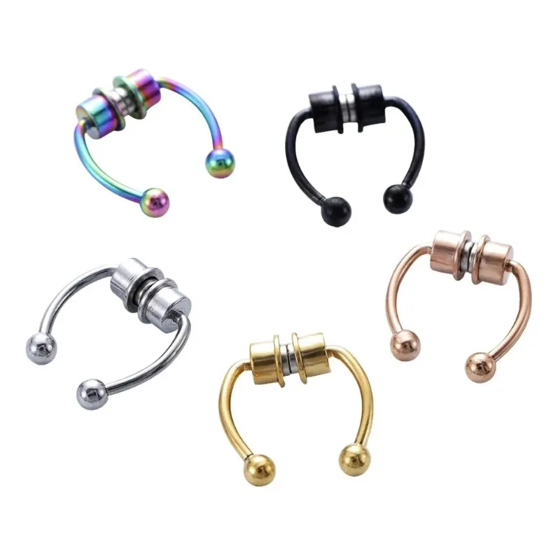 Body Jewelry Hoops - Faux anneaux de nez magnétiques, faux