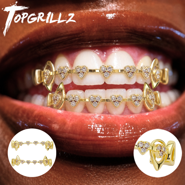 Body Jewelry Stores - TOPGRILLZ Ensemble de grillz cœur creux