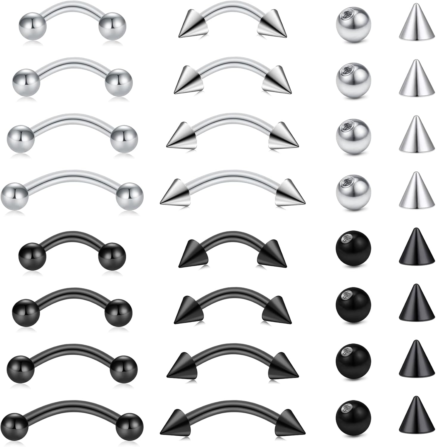 Rook Curved Barbell - Lot de 32 pièces en acier