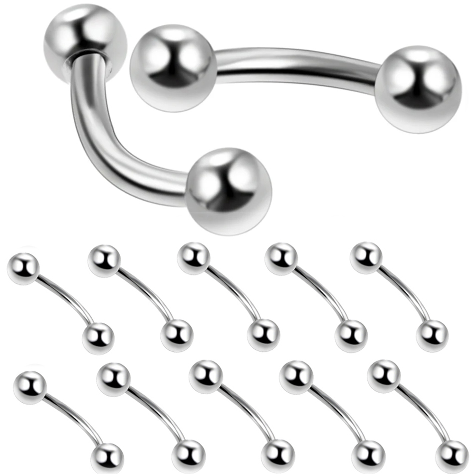 Rook Curved Barbell - 10 pièces/lot acier sourcil banane Piercing