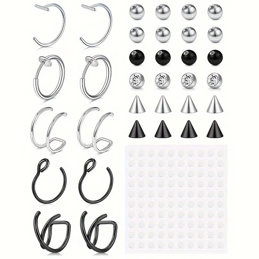 Body Jewelry Hoops - Faux piercings, faux anneaux de lèvre,
