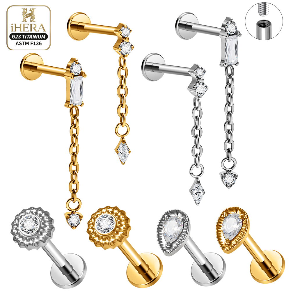 Rook Curved Barbell - Boucles d'oreilles pendantes en titane G23,