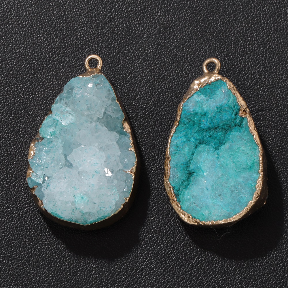 Body Jewelry Unique - Pendentif géode d'agate naturelle 25x38mm, 1