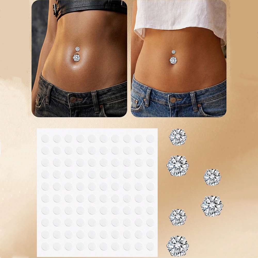 Body Jewelry Hoops - Faux piercing de nombril en zircon