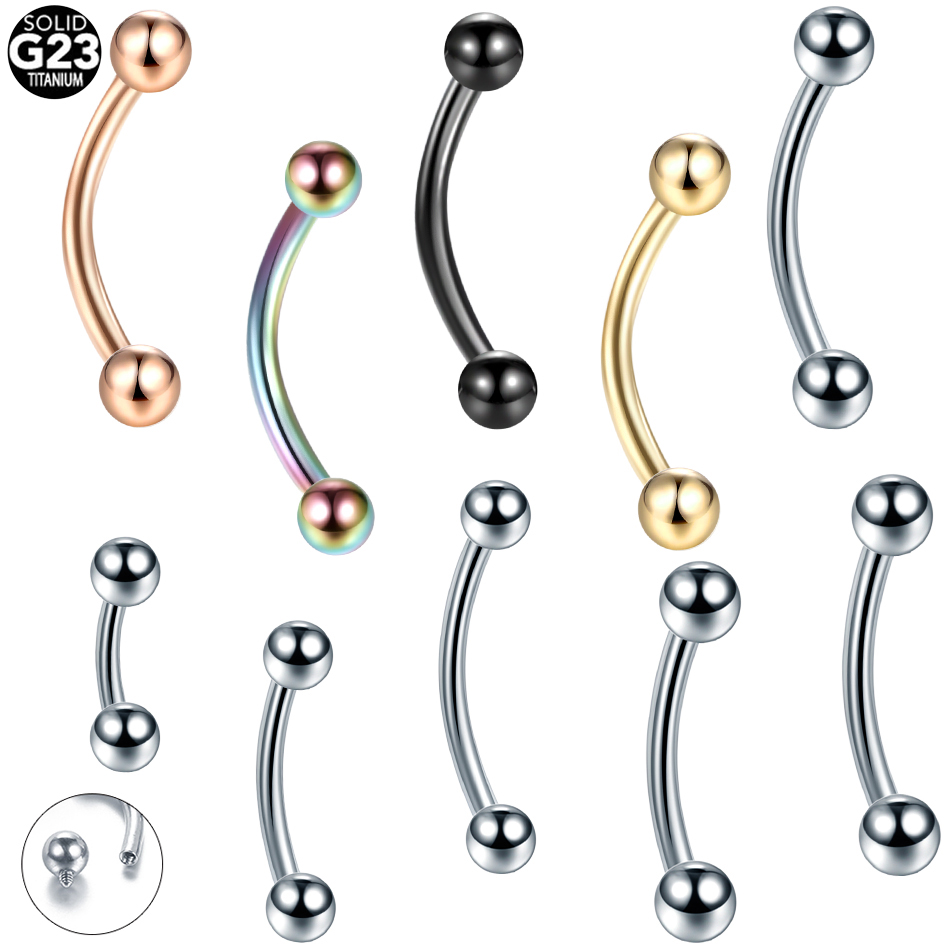Rook Curved Barbell - 10 pièces/lot G23 titane sourcil banane