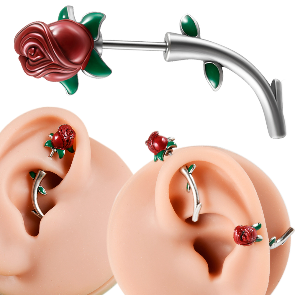 Rook Curved Barbell - Anneau de nombril de fleur de