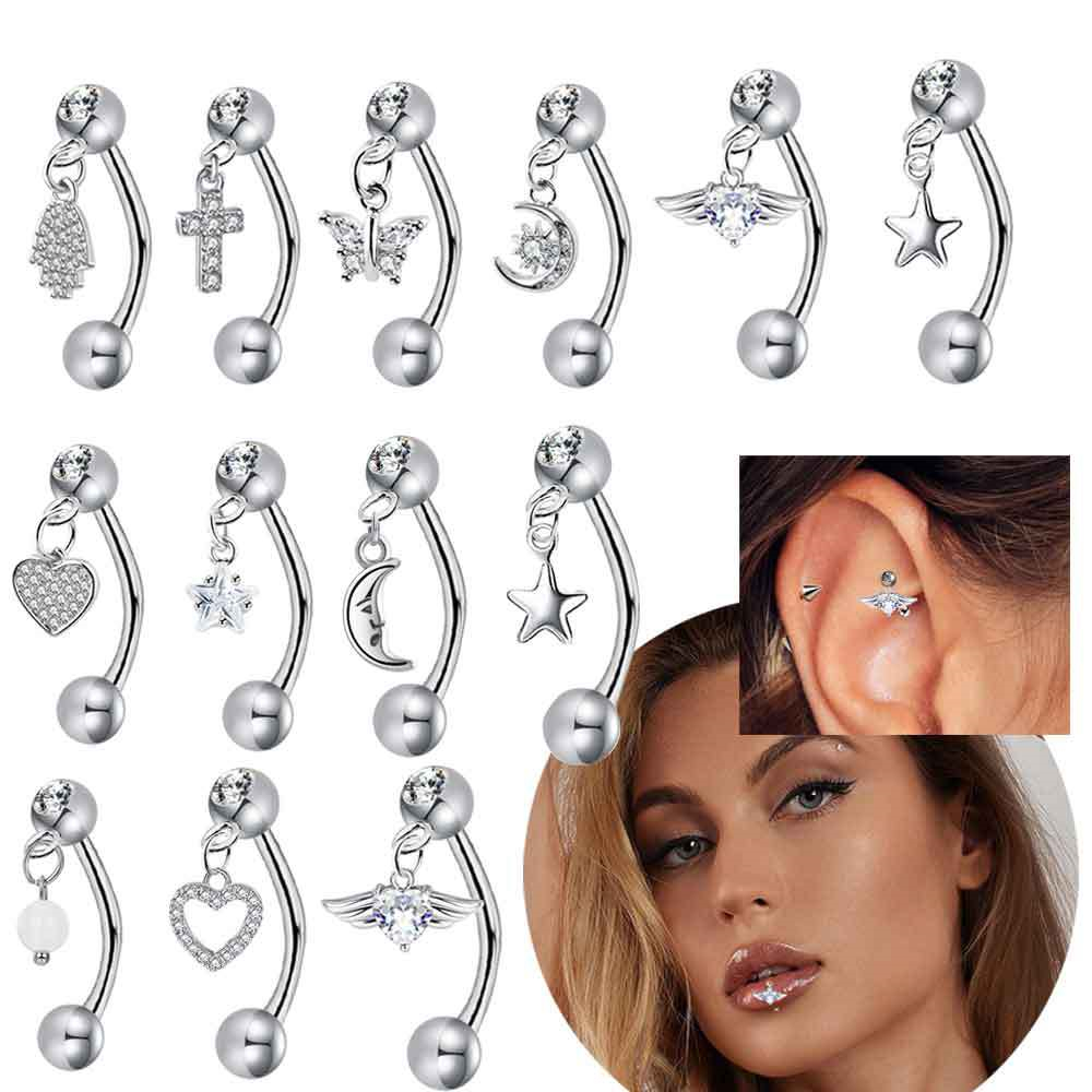 Rook Curved Barbell - 1 pièces papillon balancent sourcil Piercing
