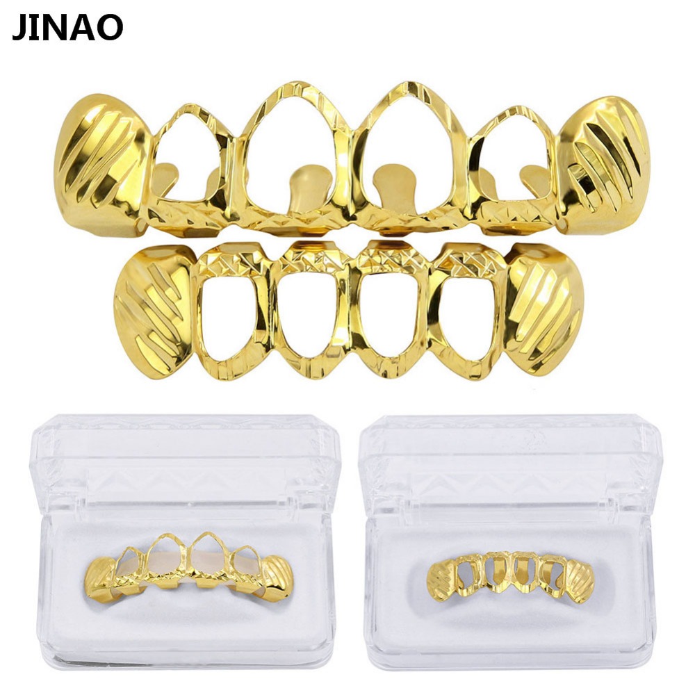 Body Jewelry Stores - JINAO-Ensemble de grillz coupé en D,
