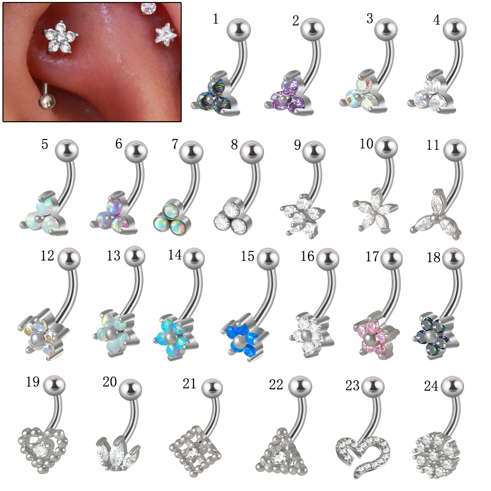 Rook Curved Barbell - Titanium Rook Piercing Opal Eyebloguing Ring,