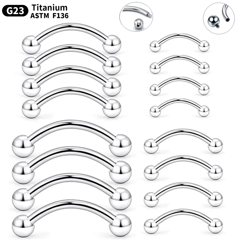 Rook Curved Barbell - Piercing en titane incurvé, anneau à
