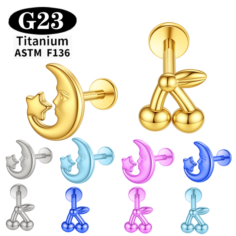 Body Jewelry Implant Grade - Labret en titane anodisé de qualité