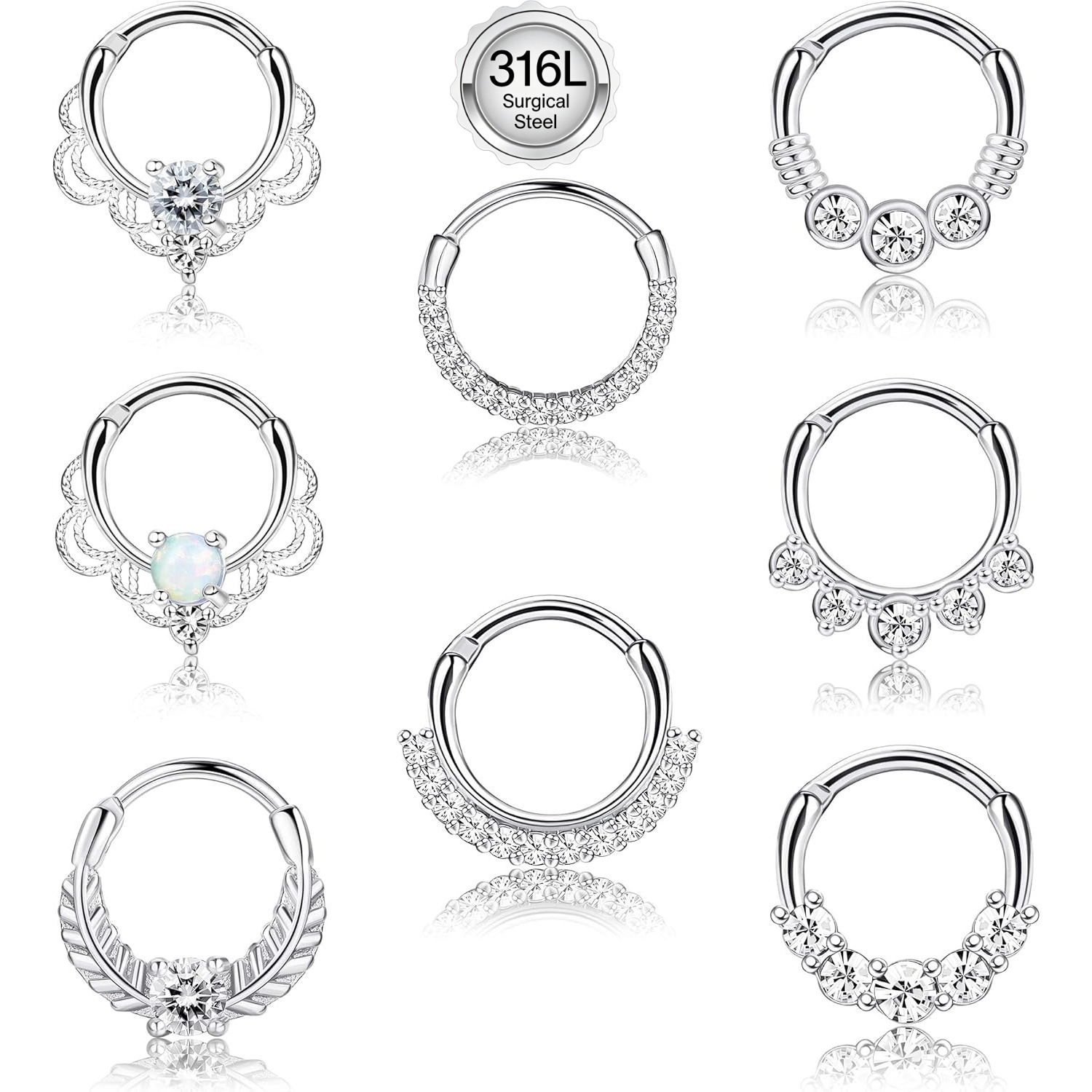 Rook Curved Barbell - Drperfect 16G Septum Clicker anneau acier