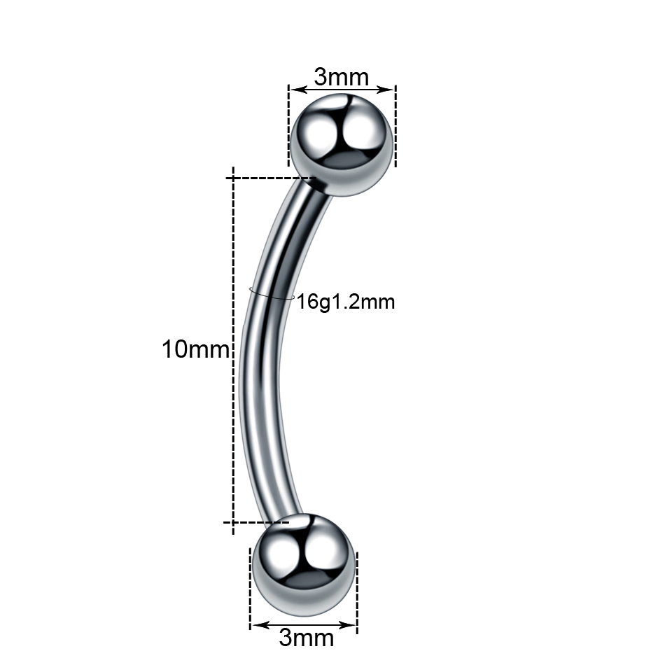 10 pièces/lot acier sourcil ba - Rook Curved Barbell avis et prix