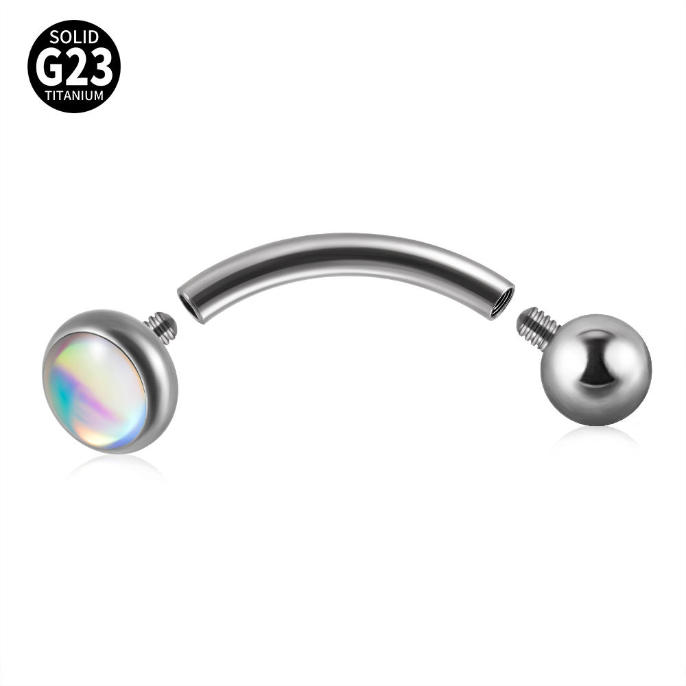 1PC G23 titane 16G Flash gemme - Rook Curved Barbell avis et prix