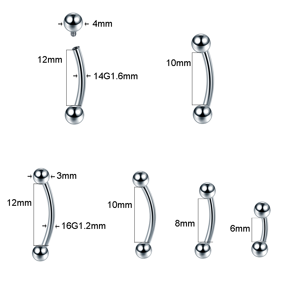 10 pièces/lot G23 titane sourc - Rook Curved Barbell avis et prix