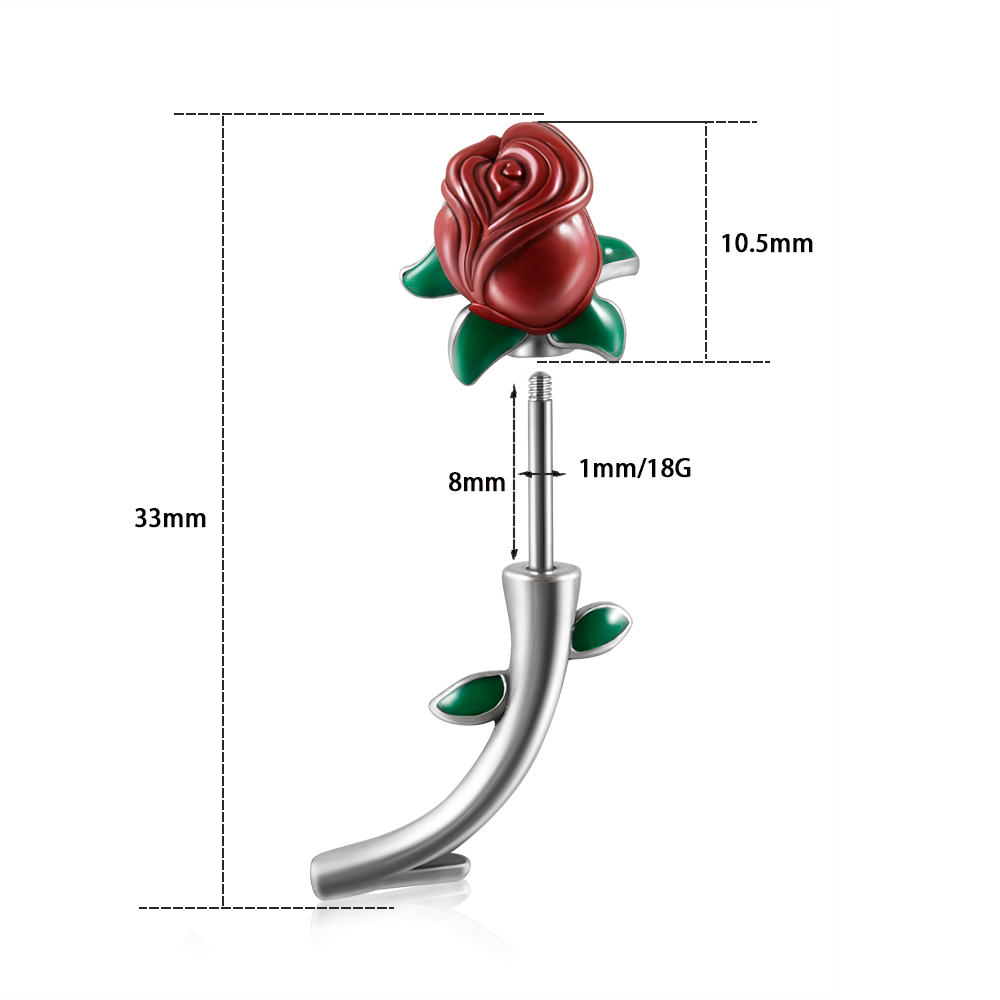 Anneau de nombril de fleur de  - Rook Curved Barbell avis et prix