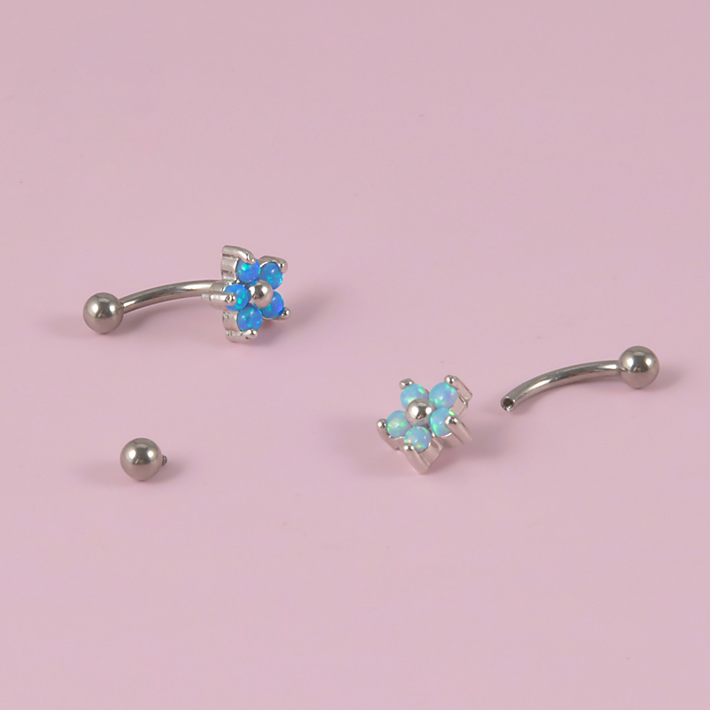 Titanium Rook Piercing Opal Ey - Rook Curved Barbell avis et prix