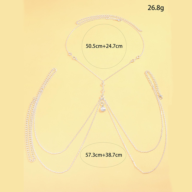 Chaîne de corps argentée pour  - Body Jewelry Art avis et prix