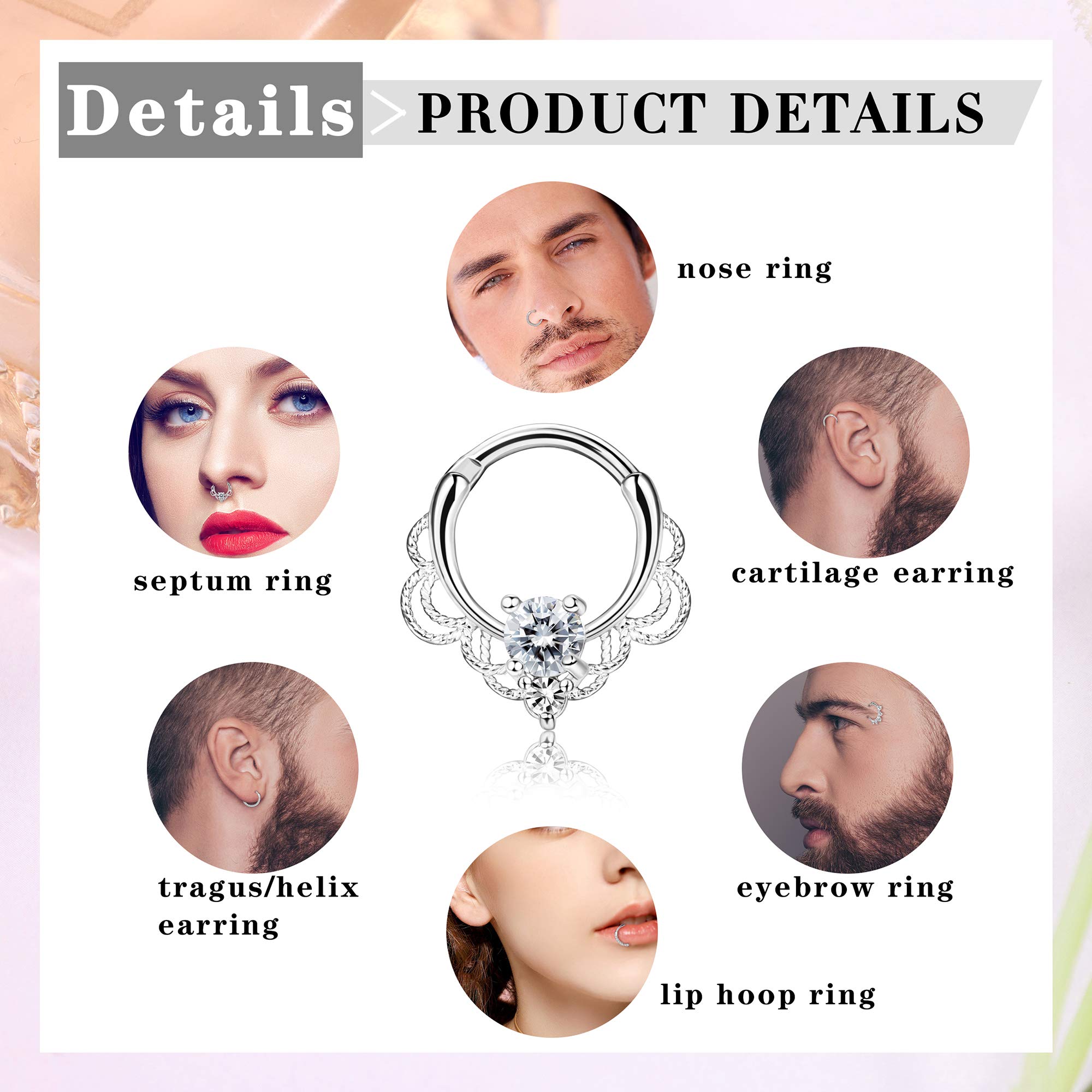 Drperfect 16G Septum Clicker a - Rook Curved Barbell avis et prix