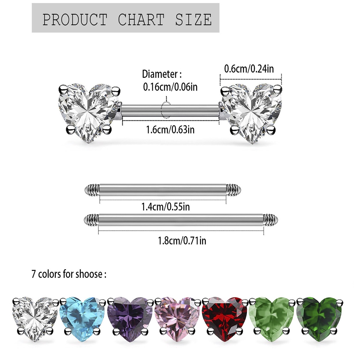 6 pièces de bijoux de piercing - Rook Curved Barbell avis et prix